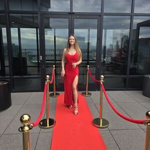 Mac Duggal Striking Red Maxi Dress